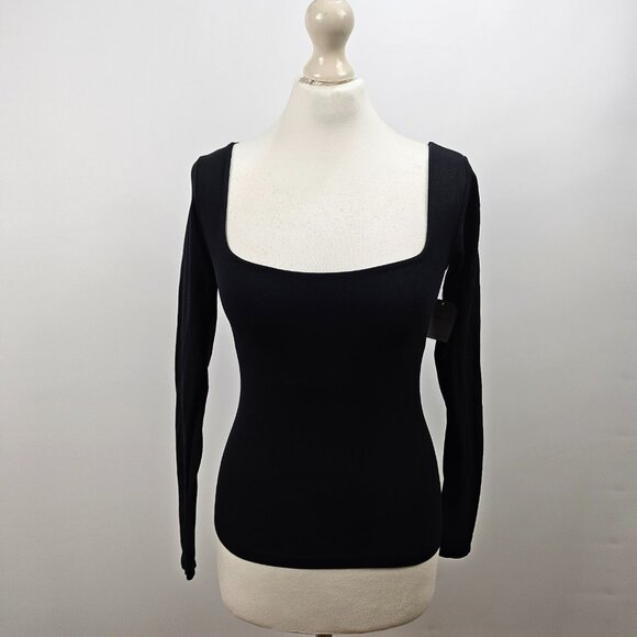 Free People - Intimately Clean Lines Long Sleeve Top - Black - M/L - RRP £40 - Picture 4 of 8